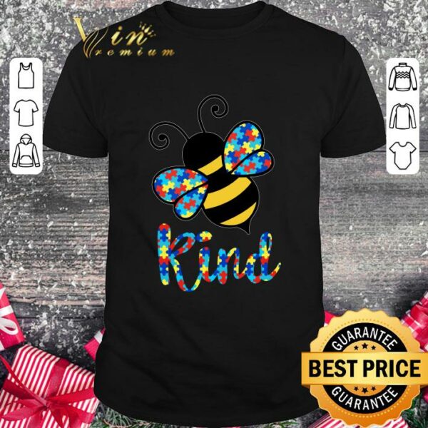 Funny Autism Awareness Bee Gift Cute Autism Puzzle Bee Kind shirt