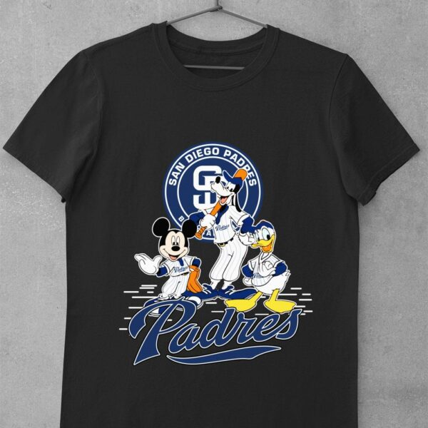 Funny Disney Mickey Mouse Goofy Donald Duck San Diego Padres Logo shirt