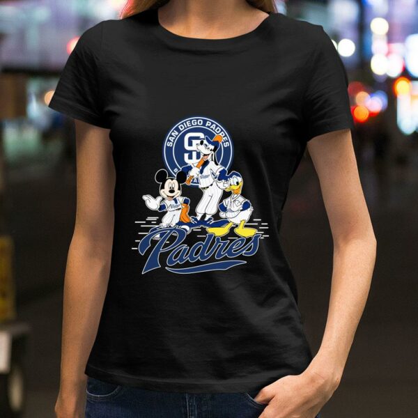 Funny Disney Mickey Mouse Goofy Donald Duck San Diego Padres Logo shirt