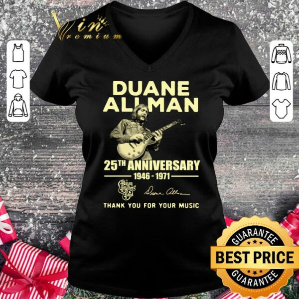 Awesome Duane Allman 25th Anniversary 1946 1971 Allman Brothers Band Signatures shirt