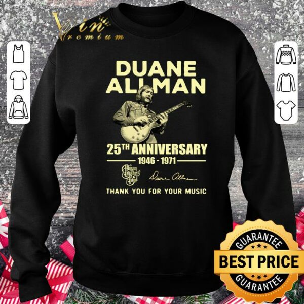 Awesome Duane Allman 25th Anniversary 1946 1971 Allman Brothers Band Signatures shirt