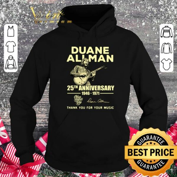 Awesome Duane Allman 25th Anniversary 1946 1971 Allman Brothers Band Signatures shirt