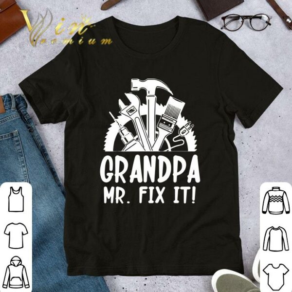 Awesome Grandpa Mr Fix It Happy Father Day Mechanic Plumber shirt