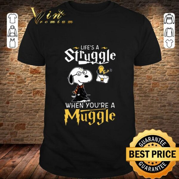 Best Snoopy Potter life's a struggle when you're a muggle shirt