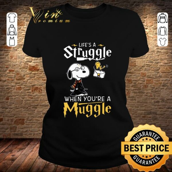 Best Snoopy Potter life's a struggle when you're a muggle shirt