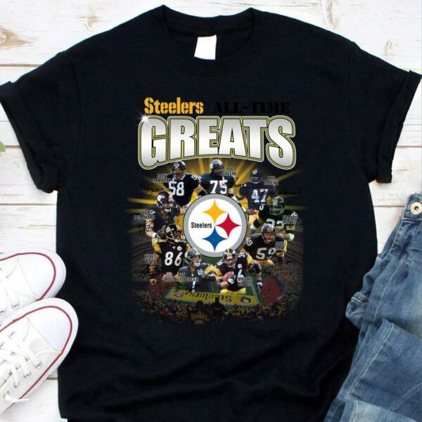 Official Steelers all time greats signatures shirt