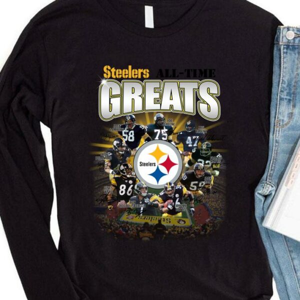 Official Steelers all time greats signatures shirt