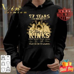Premium The Kinks 57 years of 1964-2021 signatures thank you for the memories shirt 3