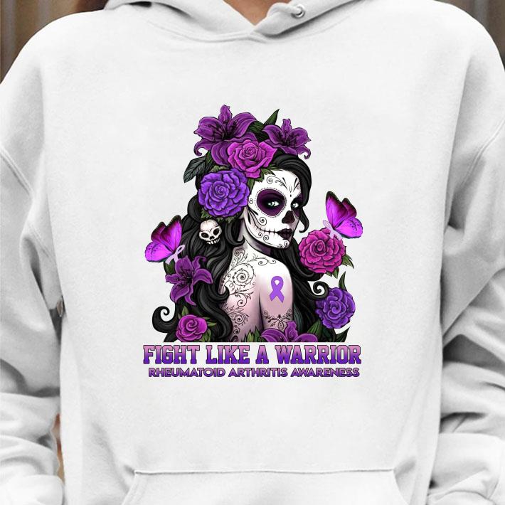 f189e6eb woman tattoos fight like a warrior rheumatoid arthritis awareness flowers butterflies shirt 4 - Funny Woman Tattoos Fight Like A Warrior Rheumatoid Arthritis Awareness Flowers Butterflies shirt