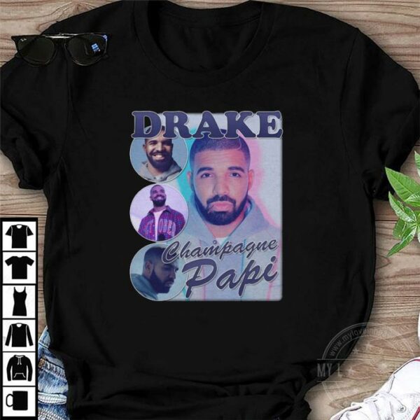 Drake Champagne Papi Hip Hop Bootleg Rapper Vintage Style Shirt