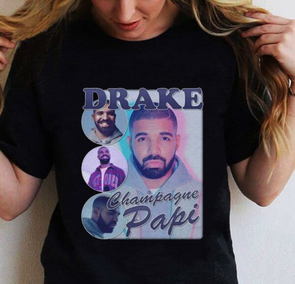 Drake Champagne Papi Hip Hop Bootleg Rapper Vintage Style Shirt