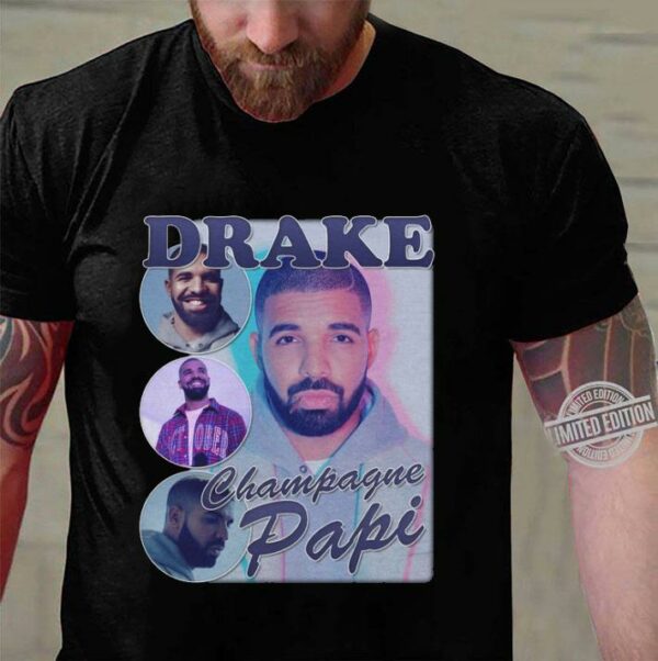 Drake Champagne Papi Hip Hop Bootleg Rapper Vintage Style Shirt