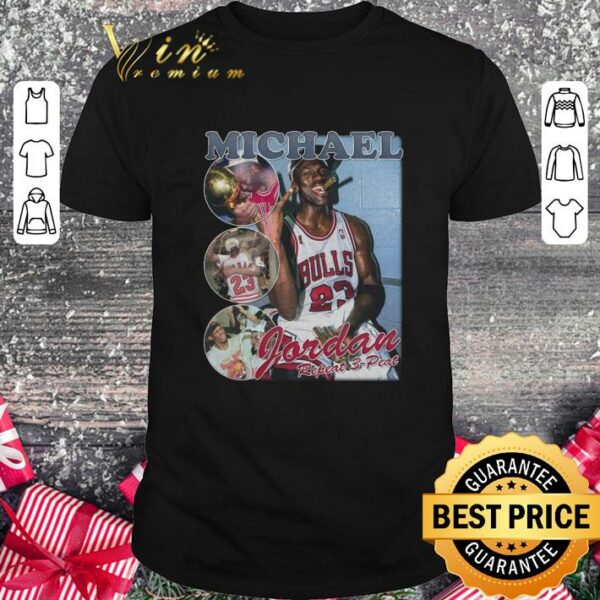 Original Michael Jordan Repeat Three Peat Bootleg Rap Vintage Style T-Shirt