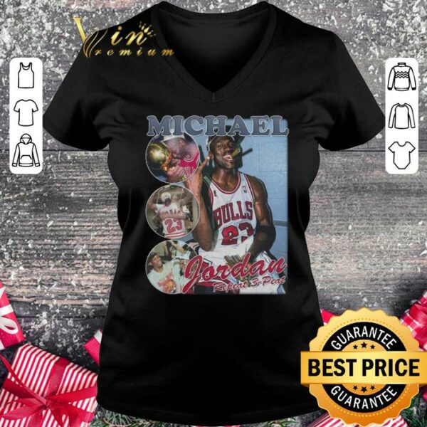Original Michael Jordan Repeat Three Peat Bootleg Rap Vintage Style T-Shirt