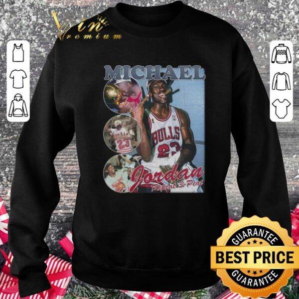 Original Michael Jordan Repeat Three Peat Bootleg Rap Vintage Style T-Shirt