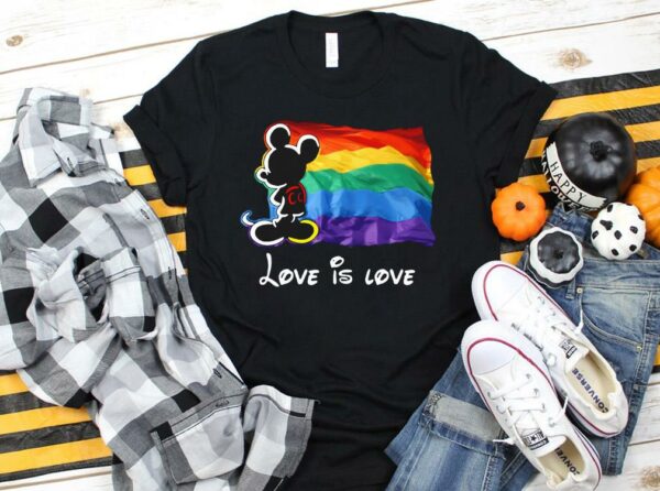Mickey Mouse LGBT Flag Love Is Love Disney Shirt, LGBT Flag Shirt