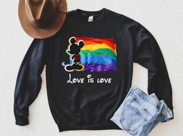 Mickey Mouse LGBT Flag Love Is Love Disney Shirt, LGBT Flag Shirt