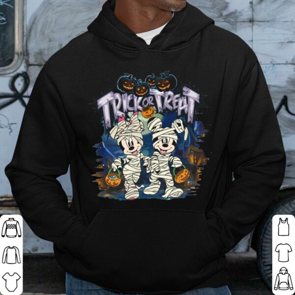 Official Mickey And Minnie Halloween Trick or Treat Shirt, Disney Halloween Shirt, Mickey Minnie Mummy Shirt