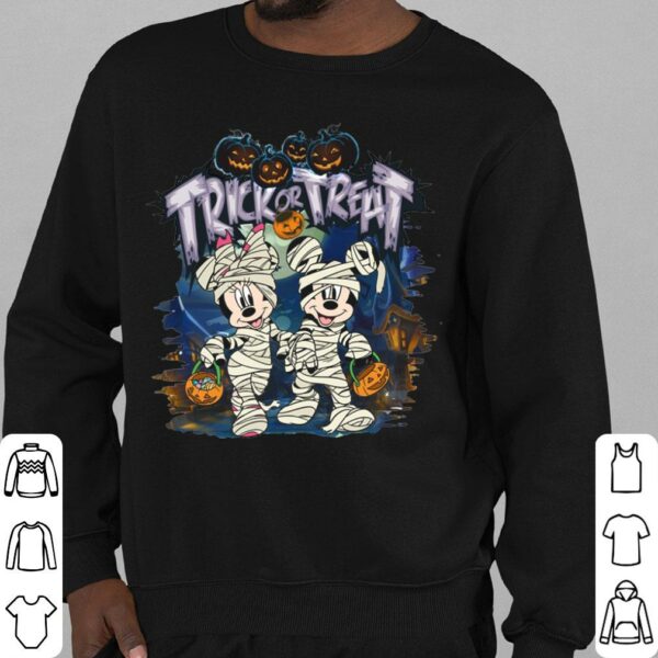 Official Mickey And Minnie Halloween Trick or Treat Shirt, Disney Halloween Shirt, Mickey Minnie Mummy Shirt