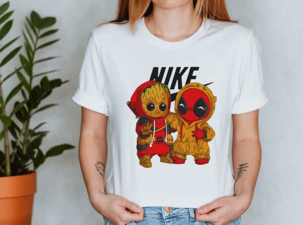 Official Nike Baby Groot And Baby Deadpool Shirt