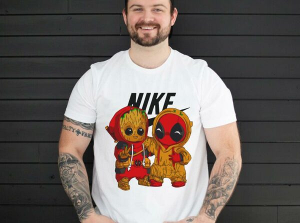 Official Nike Baby Groot And Baby Deadpool Shirt