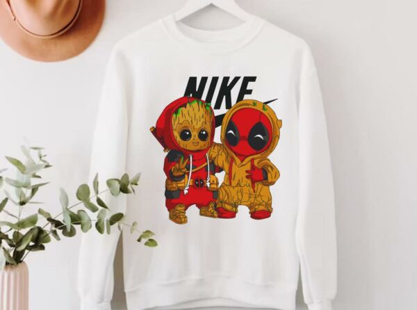 Official Nike Baby Groot And Baby Deadpool Shirt