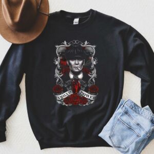 Awesome Thomas Shelby Peaky Blinders Shirt, Thomas Shelby Skull Rose Family Is Power Shirt
