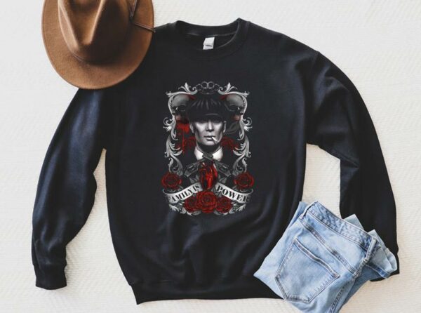 Awesome Thomas Shelby Peaky Blinders Shirt, Thomas Shelby Skull Rose Family Is Power Shirt