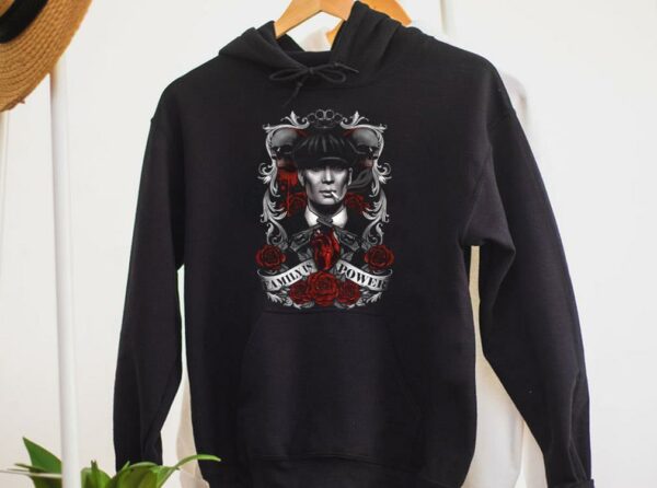Awesome Thomas Shelby Peaky Blinders Shirt, Thomas Shelby Skull Rose Family Is Power Shirt