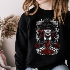 Awesome Thomas Shelby Peaky Blinders Shirt, Thomas Shelby Skull Rose Family Is Power Shirt 3