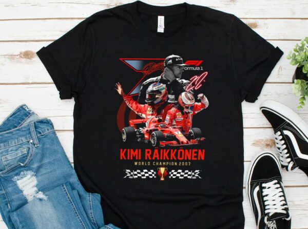 Hot Kimi Raikkonen World Championship 2007 Shirt, Kimi Raikkonen 20 Years 2001 2021 Formula One Shirt