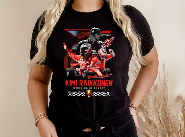 Hot Kimi Raikkonen World Championship 2007 Shirt, Kimi Raikkonen 20 Years 2001 2021 Formula One Shirt