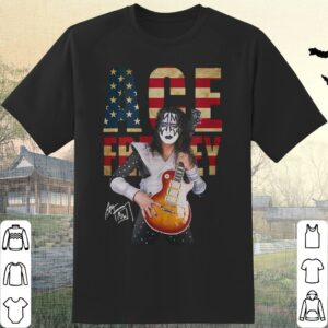 Official Ace Frehley Kiss Band American Flag Shirt