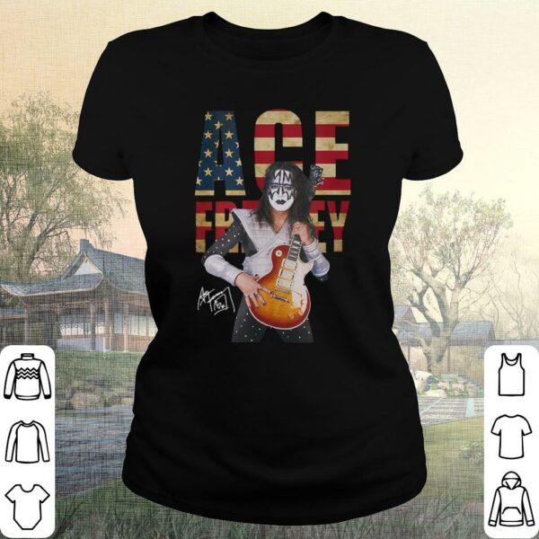 Official Ace Frehley Kiss Band American Flag Shirt