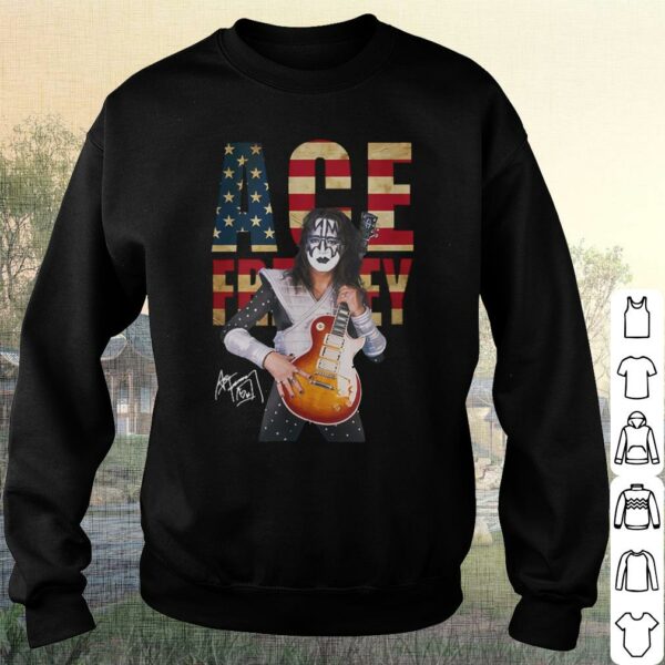 Official Ace Frehley Kiss Band American Flag Shirt