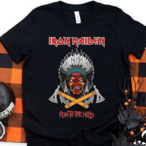 Original Iron Maiden Native American Run To The Hills Shirt, Iron Maiden Native American Shirt