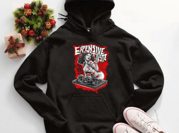 Premium The Nurse And Skull Shirt, Nurse Expensive Taste This Wont Hurt A Bit Shirt