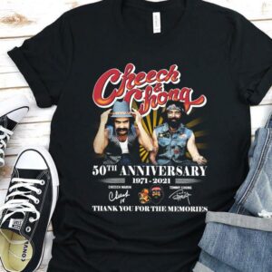 Vintage Cheech Chong 50Th Anniversary 1971 2021 Thank You For The Memories Shirt, Cheech Marin And Tommy Chong Shirt