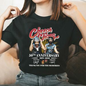 Vintage Cheech Chong 50Th Anniversary 1971 2021 Thank You For The Memories Shirt, Cheech Marin And Tommy Chong Shirt