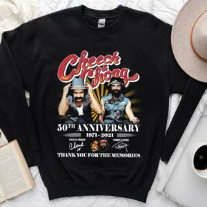 Vintage Cheech Chong 50Th Anniversary 1971 2021 Thank You For The Memories Shirt, Cheech Marin And Tommy Chong Shirt 2