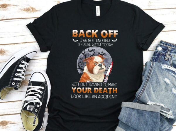 Vintage Dog Pug Michael myers Halloween Shirt, Dog Pug Back Off I've Got Enough Shirt