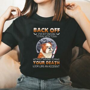 Vintage Dog Pug Michael myers Halloween Shirt, Dog Pug Back Off I've Got Enough Shirt