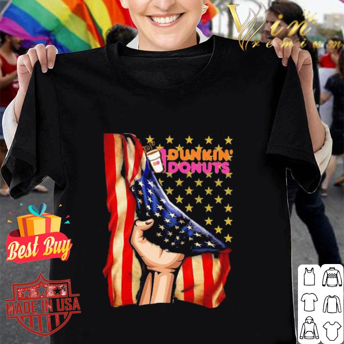 Dunkin Donuts and American Flag Independence Day shirt