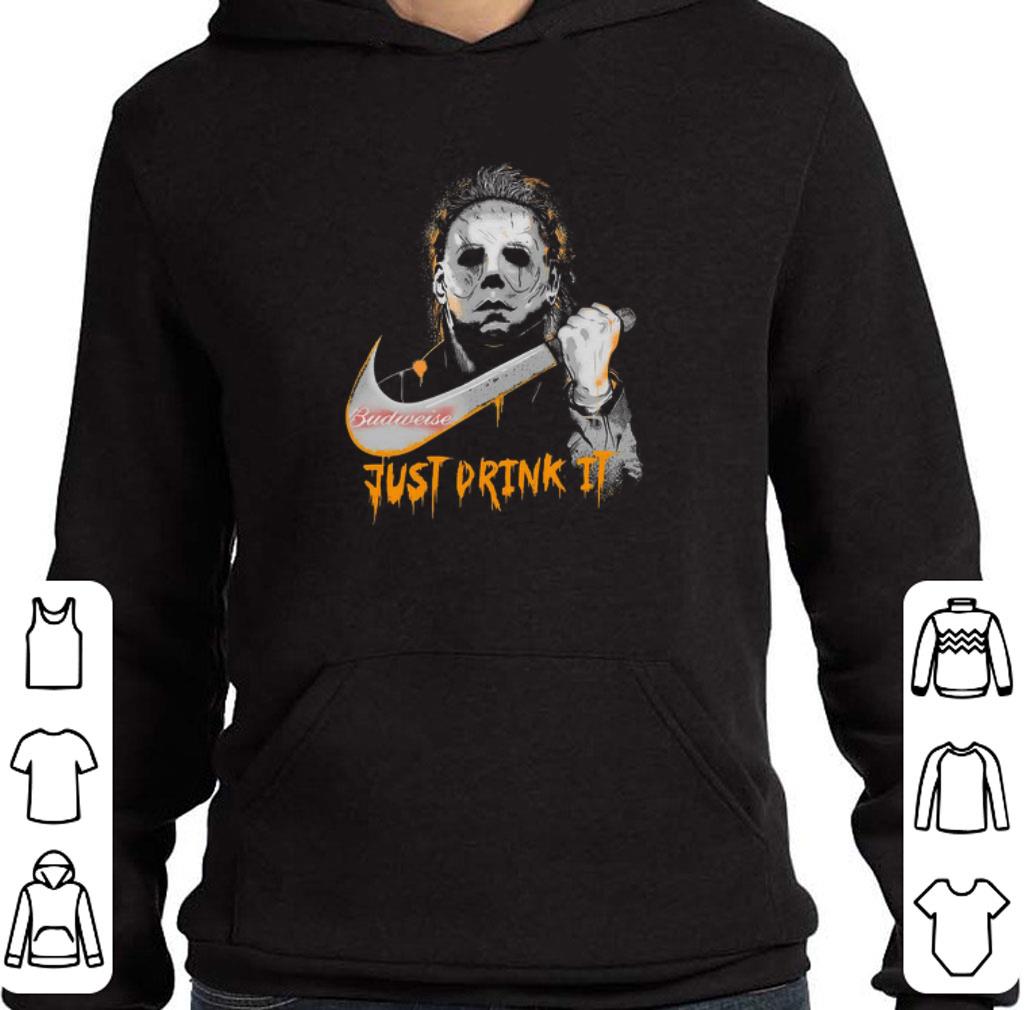 Official Michael Myers Bud Light Budweiser Just Drink It Halloween shirt 9 Official Michael Myers Bud Light Budweiser Just Drink It Halloween shirt