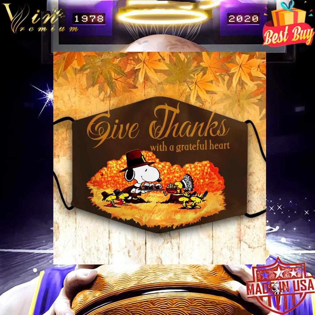 Snoopy and Woodstock give thanksgiving with a grateful heart face mask 9 Snoopy and Woodstock give thanksgiving with a grateful heart face mask