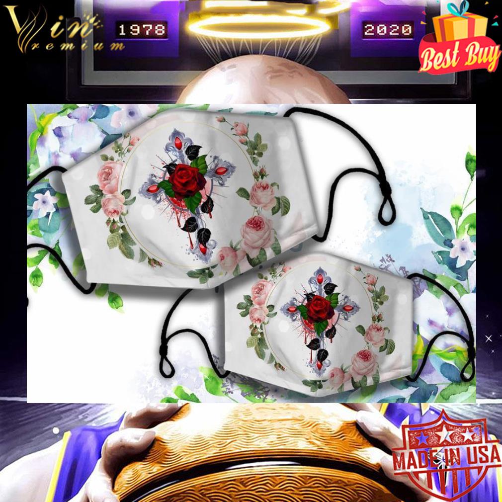Cross rose flowers face mask 9 Cross rose flowers face mask