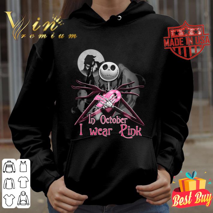 Original Jack Skellington hug Breast Cancer in october i wear pink shirt 9 Original Jack Skellington hug Breast Cancer in october i wear pink shirt