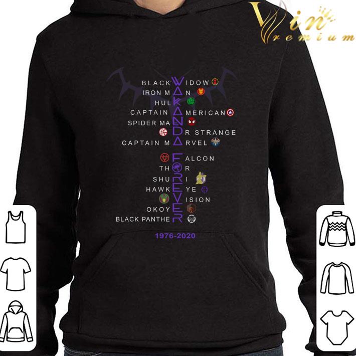 Wakanda Forever 1976-2020 Black Widow Iron Man Hulk Black Panther shirt 9 Wakanda Forever 1976-2020 Black Widow Iron Man Hulk Black Panther shirt