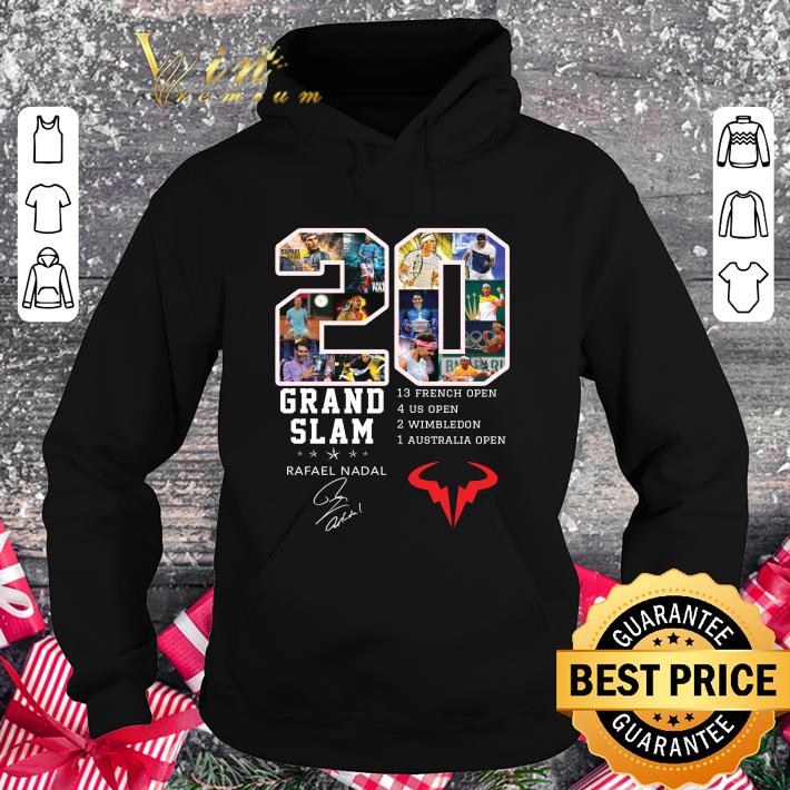 Awesome 20 Grand Slam Rafael Nadal signature 13 French Open 4 US Open shirt 9 Awesome 20 Grand Slam Rafael Nadal signature 13 French Open 4 US Open shirt