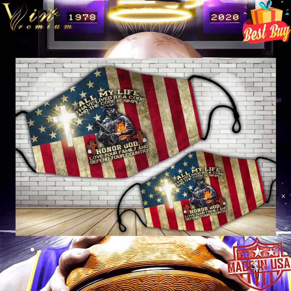 Veteran American flag all my life i have lived by a code face mask 9 Veteran American flag all my life i have lived by a code face mask